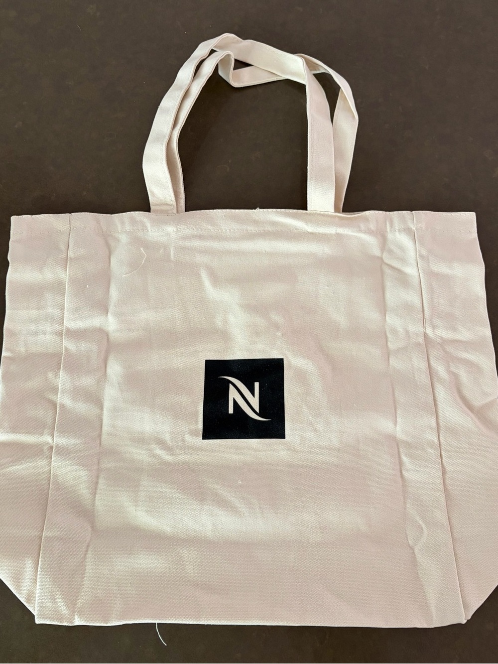 Nespresso Cream Canvas Tote with Black Logo